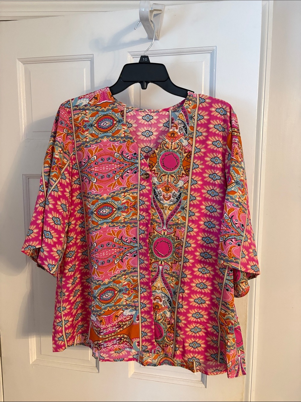SHEIN Pink Multicolor Paisley Tunic Top